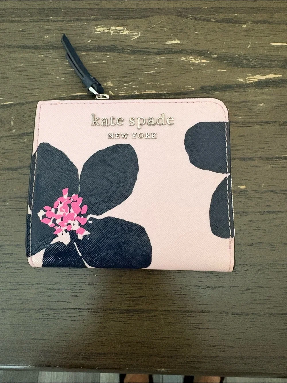 kate spade Pink Floral Zip-Around Compact Wallet - Picture 1 of 8